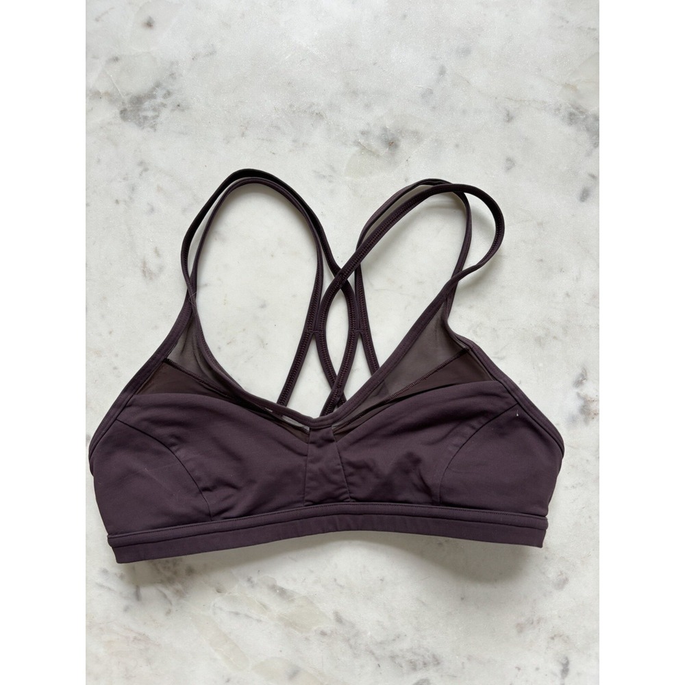 Lululemon Deep Strech Bra Dusky Purple Strappy With Mesh Size 4